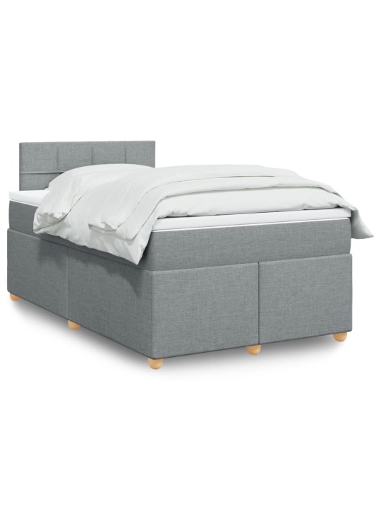 Box spring postel s matrací světle šedá 120x190 cm textil