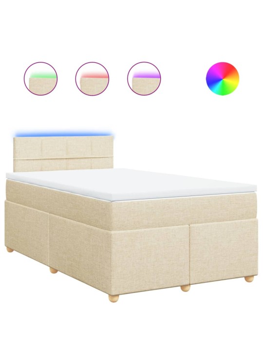 Box spring postel s matrací krémová 120x190 cm textil
