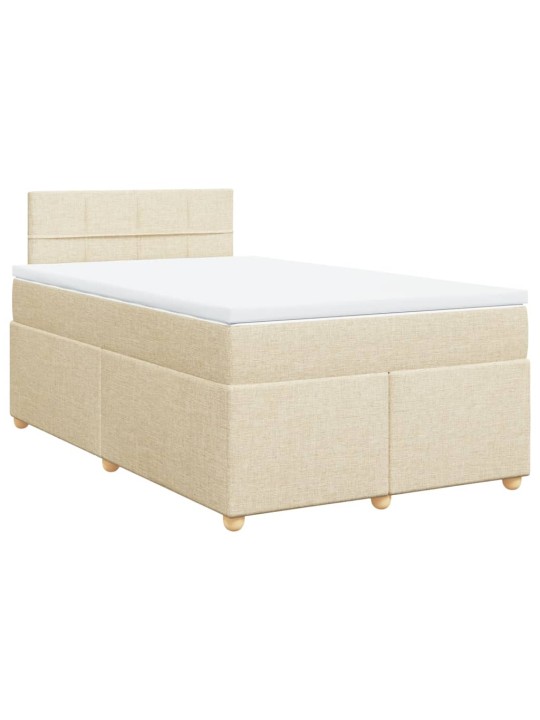 Box spring postel s matrací krémová 120x190 cm textil