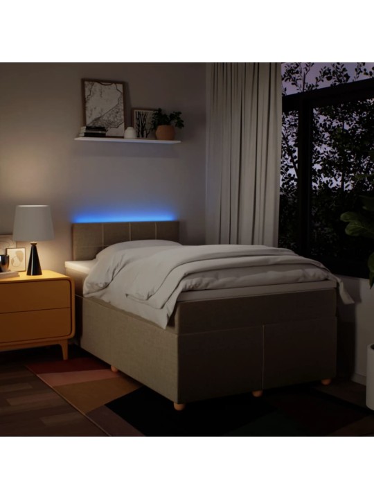 Box spring postel s matrací krémová 120x190 cm textil