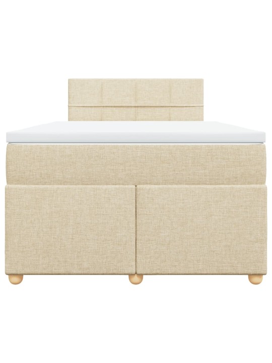 Box spring postel s matrací krémová 120x190 cm textil