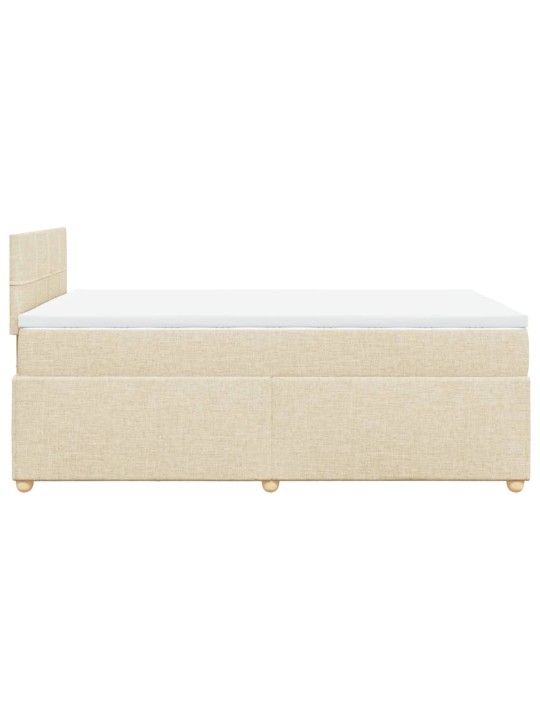 Box spring postel s matrací krémová 120x190 cm textil