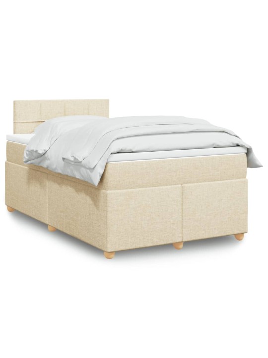 Box spring postel s matrací krémová 120x190 cm textil