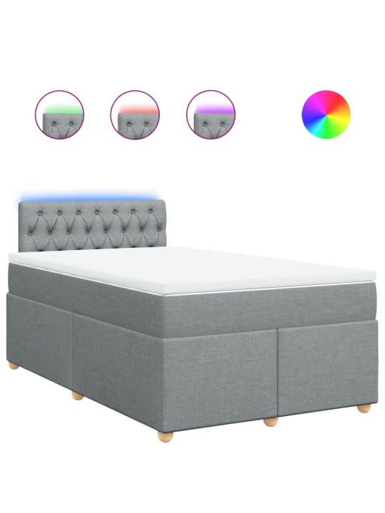 Box spring postel s matrací světle šedá 120x190 cm textil
