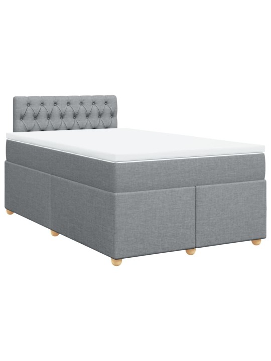 Box spring postel s matrací světle šedá 120x190 cm textil