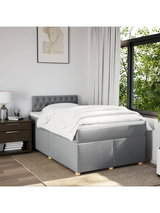 Box spring postel s matrací světle šedá 120x190 cm textil
