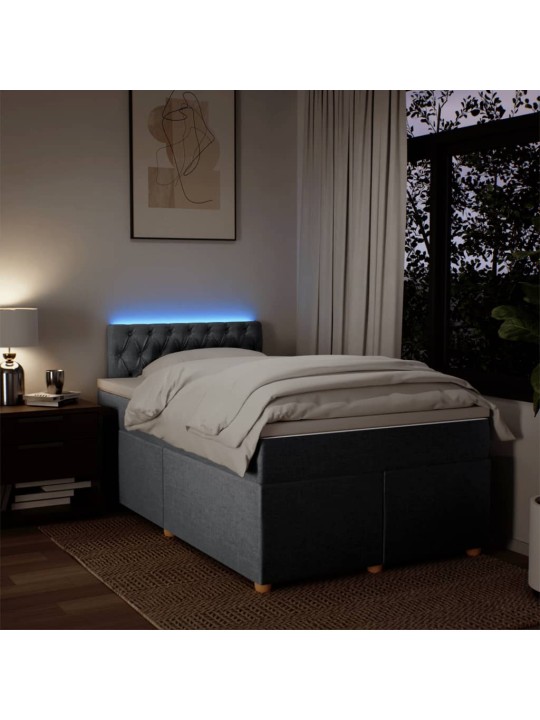 Box spring postel s matrací světle šedá 120x190 cm textil