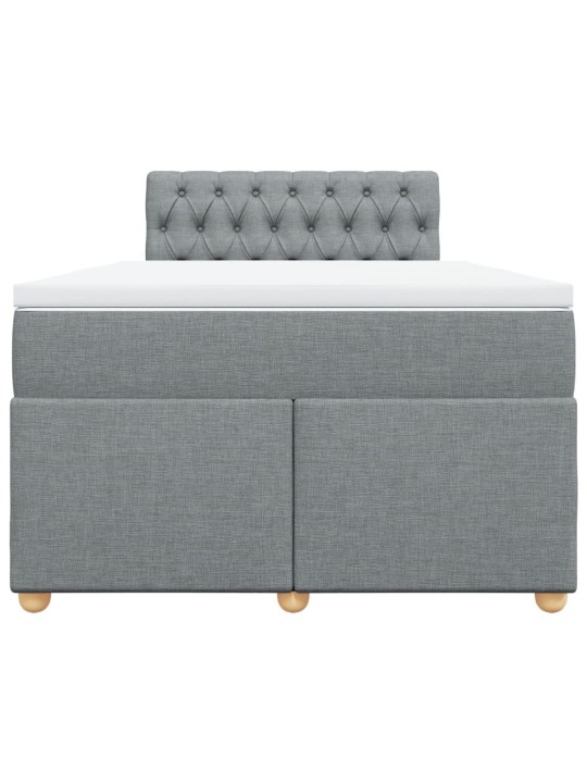 Box spring postel s matrací světle šedá 120x190 cm textil