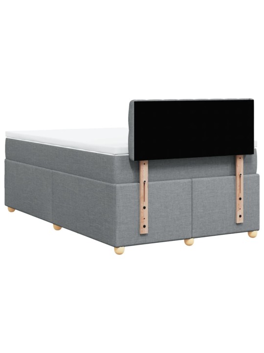 Box spring postel s matrací světle šedá 120x190 cm textil
