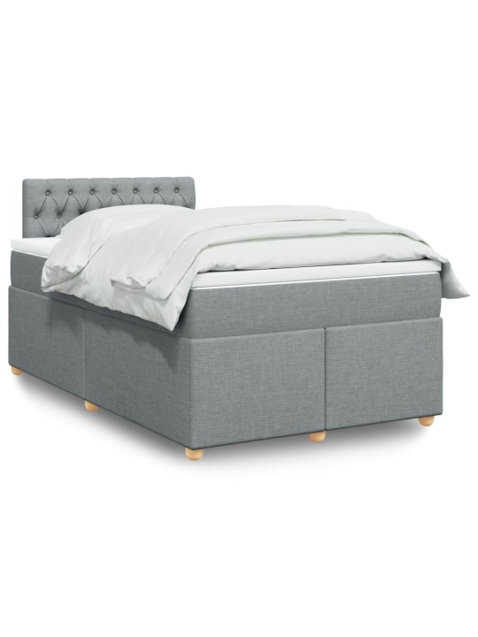 Box spring postel s matrací světle šedá 120x190 cm textil