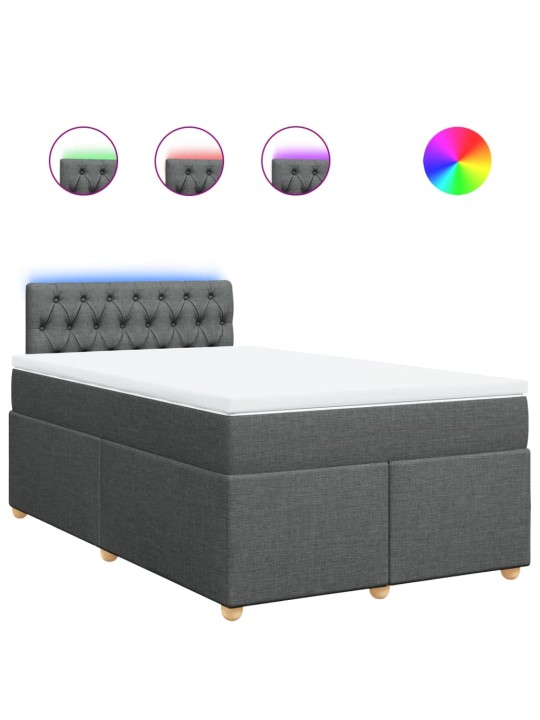 Box spring postel s matrací tmavě šedá 120x190 cm textil