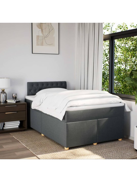 Box spring postel s matrací tmavě šedá 120x190 cm textil