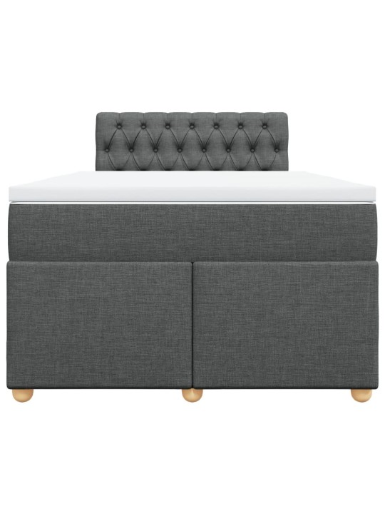 Box spring postel s matrací tmavě šedá 120x190 cm textil
