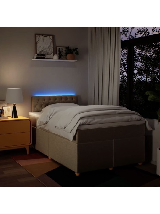 Box spring postel s matrací krémová 120x190 cm textil
