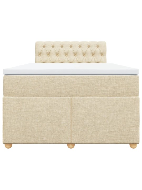 Box spring postel s matrací krémová 120x190 cm textil