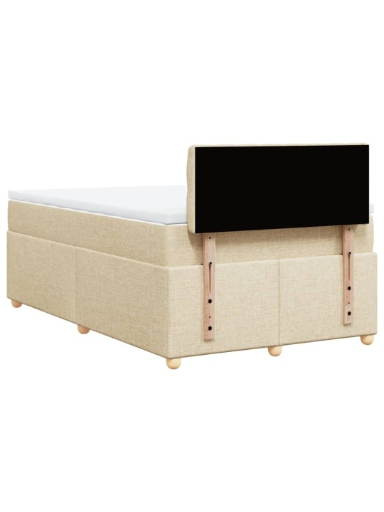 Box spring postel s matrací krémová 120x190 cm textil