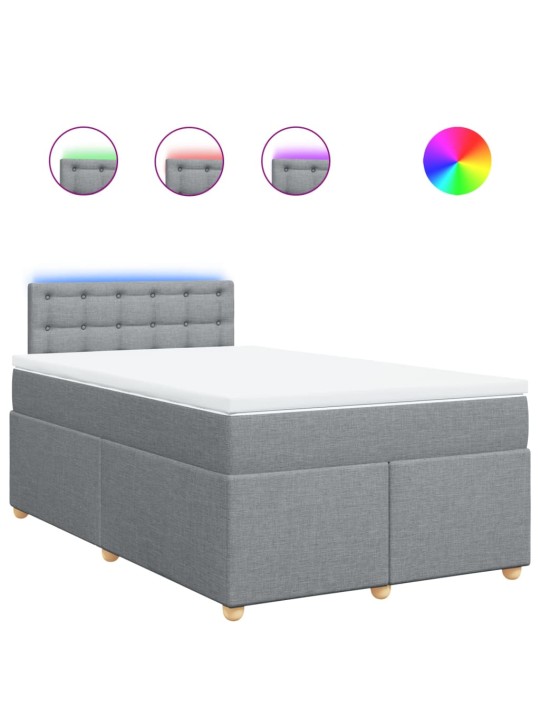 Box spring postel s matrací světle šedá 120x190 cm textil