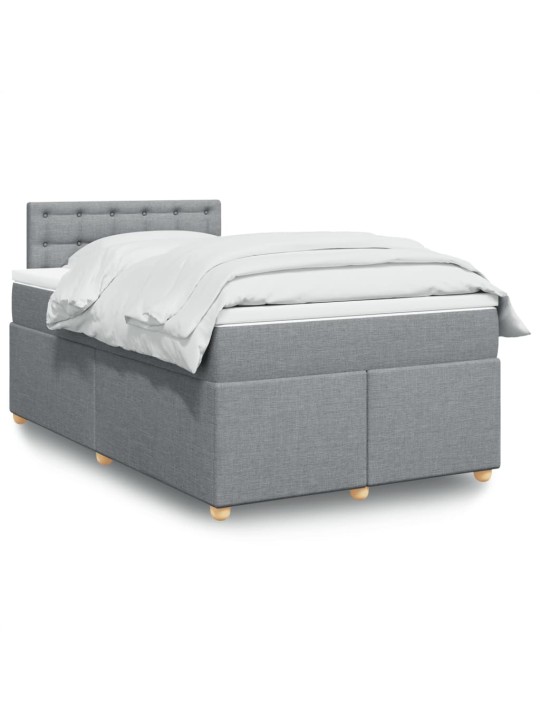 Box spring postel s matrací světle šedá 120x190 cm textil
