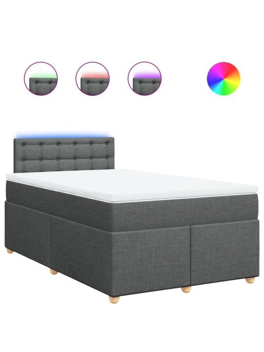 Box spring postel s matrací tmavě šedá 120x190 cm textil