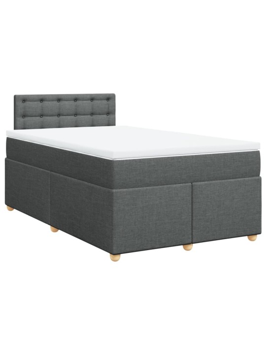 Box spring postel s matrací tmavě šedá 120x190 cm textil