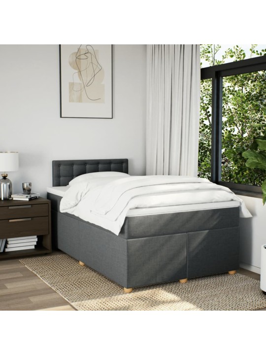 Box spring postel s matrací tmavě šedá 120x190 cm textil
