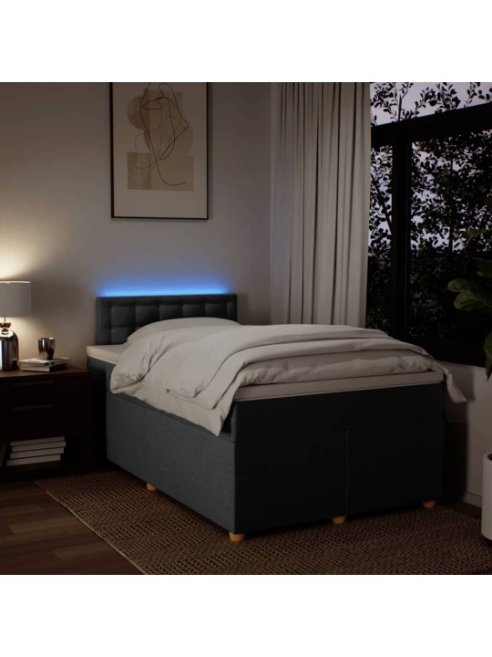 Box spring postel s matrací tmavě šedá 120x190 cm textil