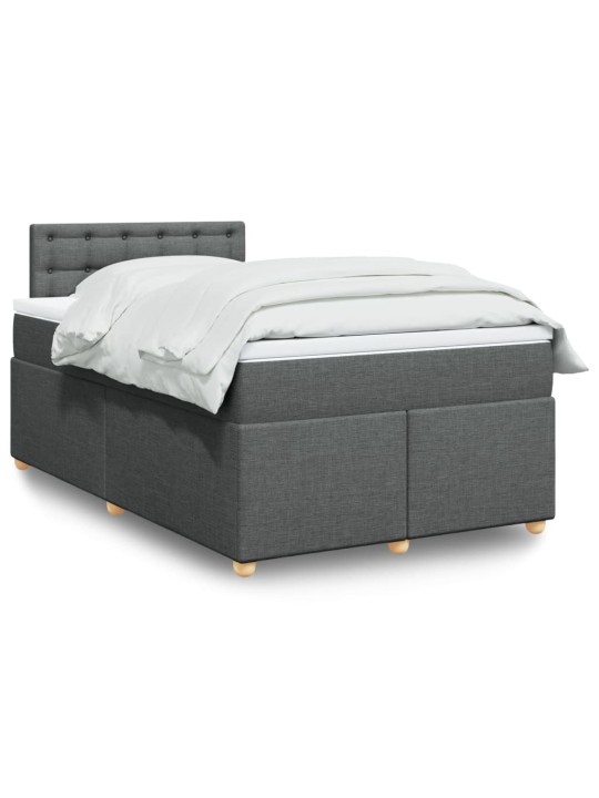 Box spring postel s matrací tmavě šedá 120x190 cm textil