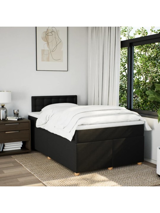 Box spring postel s matrací černá 120x190 cm textil