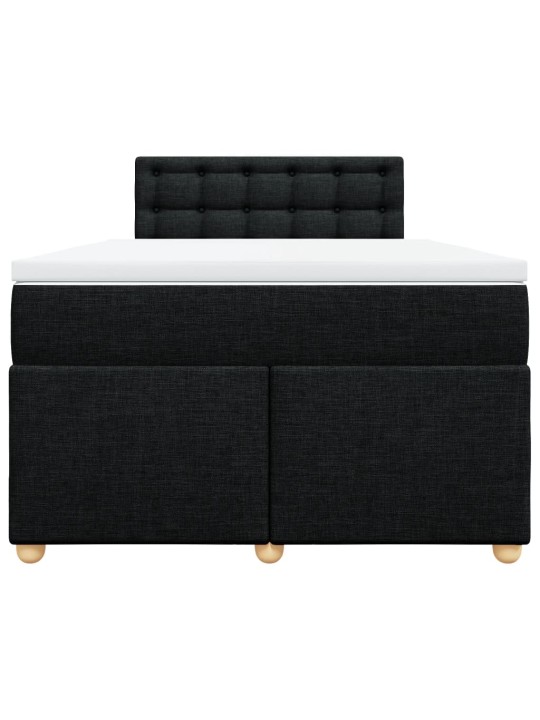Box spring postel s matrací černá 120x190 cm textil