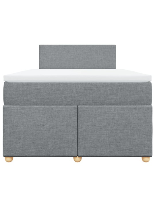 Box spring postel s matrací světle šedá 120 x 200 cm textil