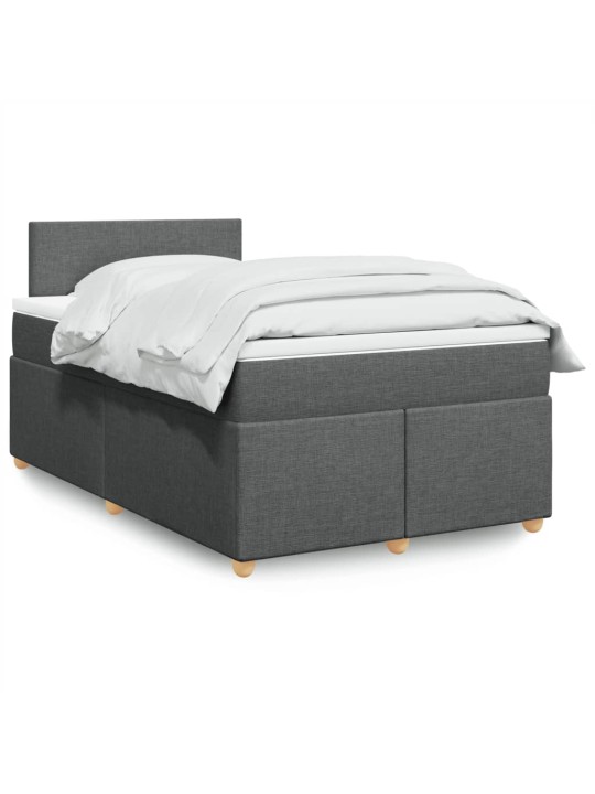 Box spring postel s matrací tmavě šedá 120x200 cm textil