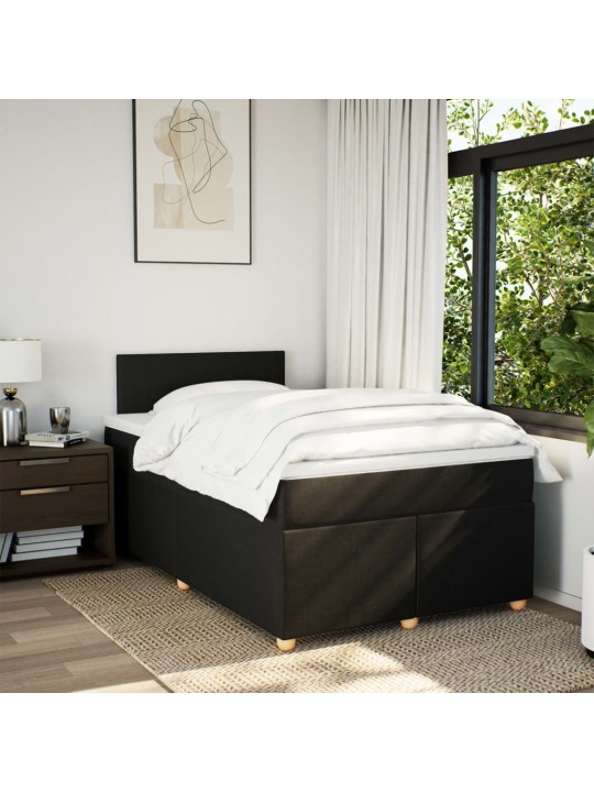 Box spring postel s matrací černá 120x200 cm textil