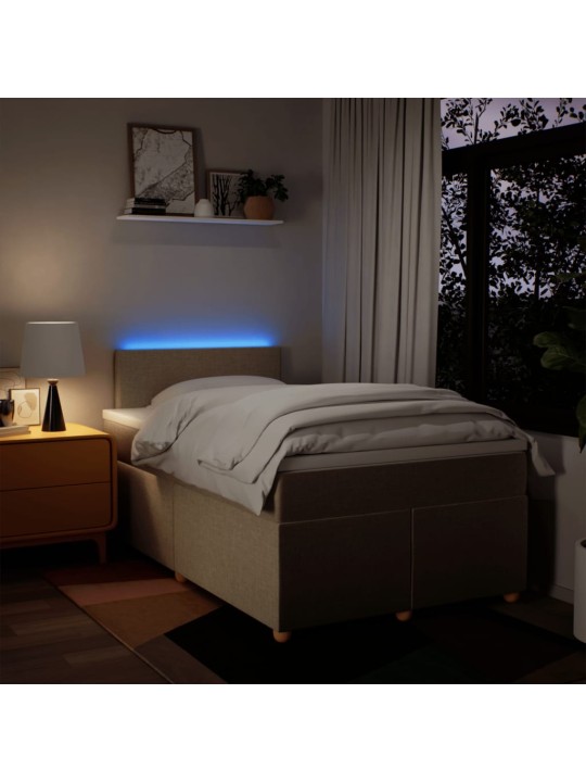 Box spring postel s matrací krémová 120x200 cm textil