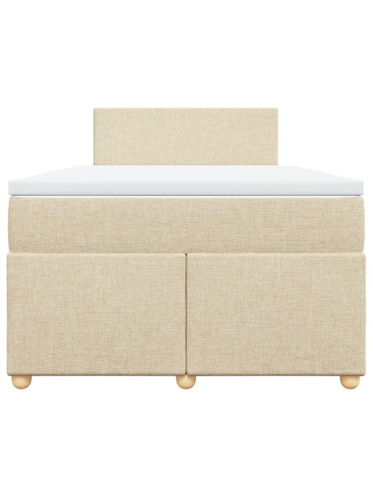 Box spring postel s matrací krémová 120x200 cm textil