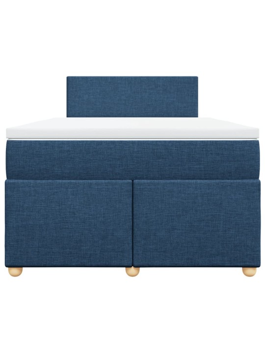 Box spring postel s matrací modrá 120x200 cm textil