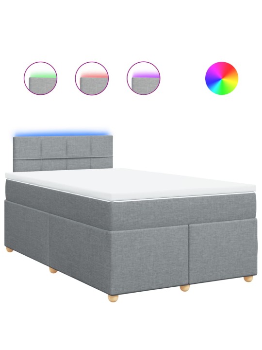 Box spring postel s matrací světle šedá 120 x 200 cm textil