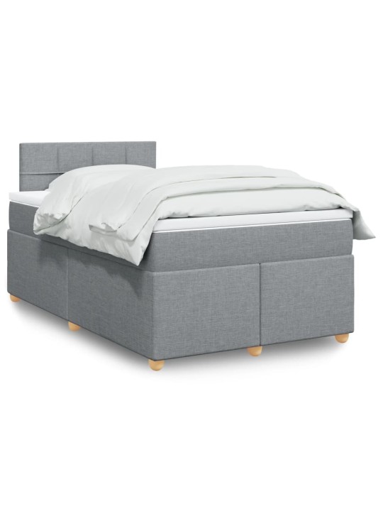 Box spring postel s matrací světle šedá 120 x 200 cm textil
