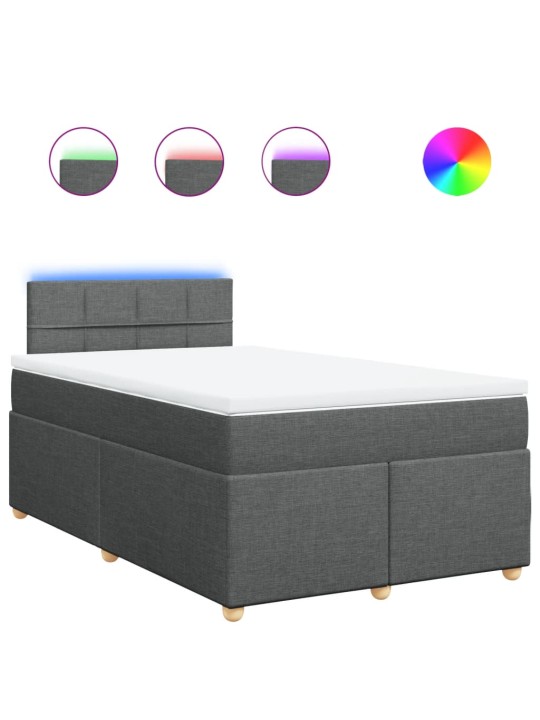 Box spring postel s matrací tmavě šedá 120x200 cm textil