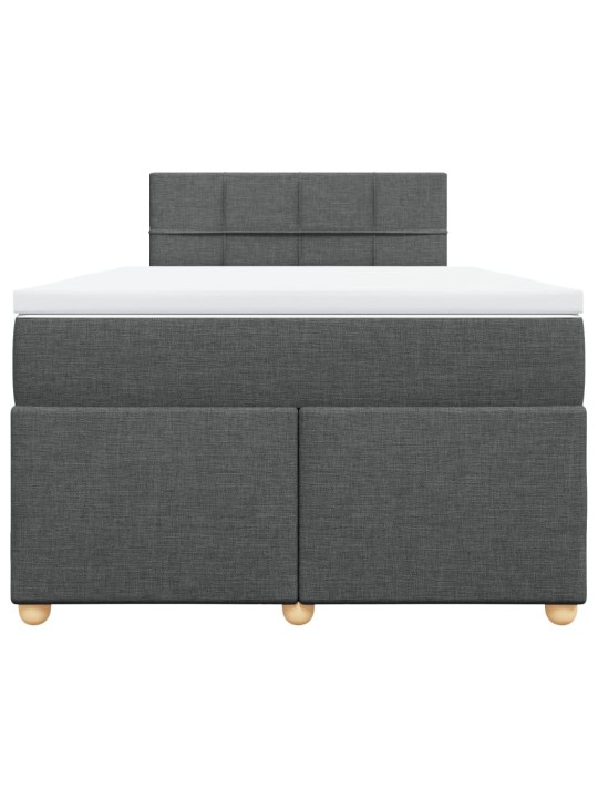 Box spring postel s matrací tmavě šedá 120x200 cm textil