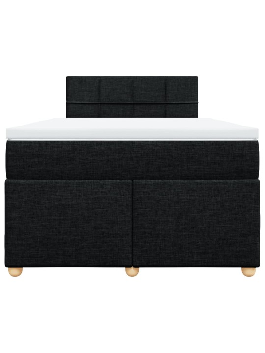 Box spring postel s matrací černá 120x200 cm textil