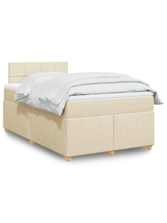 Box spring postel s matrací krémová 120x200 cm textil