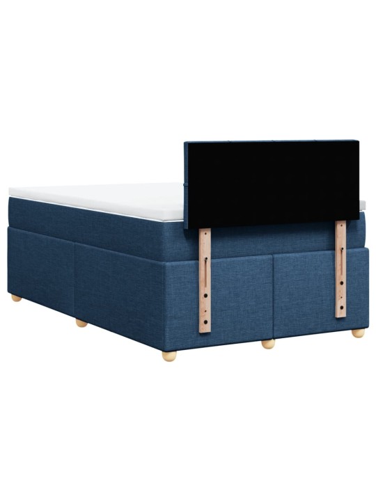 Box spring postel s matrací modrá 120x200 cm textil
