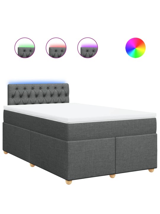Box spring postel s matrací tmavě šedá 120x200 cm textil