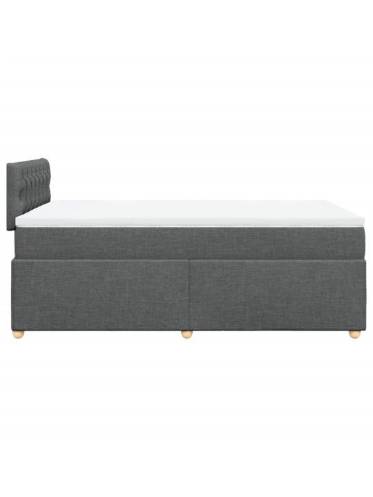 Box spring postel s matrací tmavě šedá 120x200 cm textil