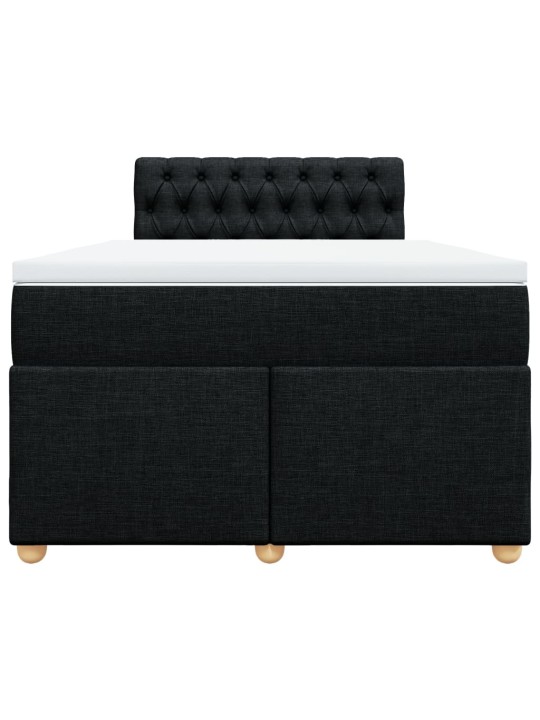Box spring postel s matrací černá 120x200 cm textil