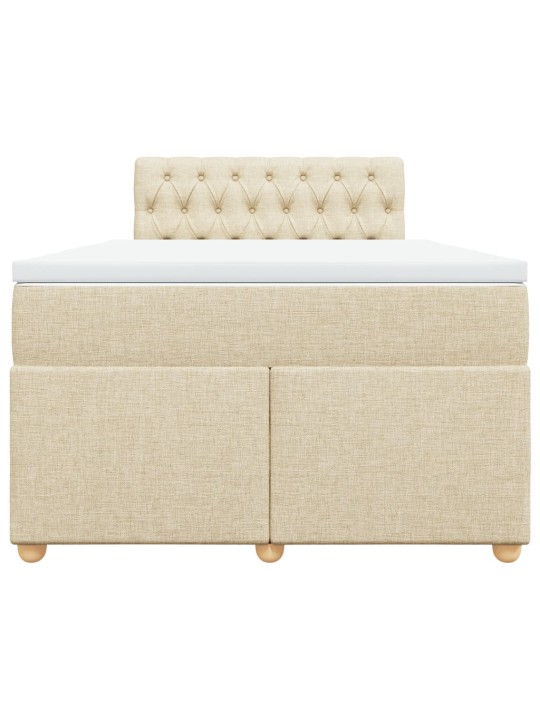 Box spring postel s matrací krémová 120x200 cm textil