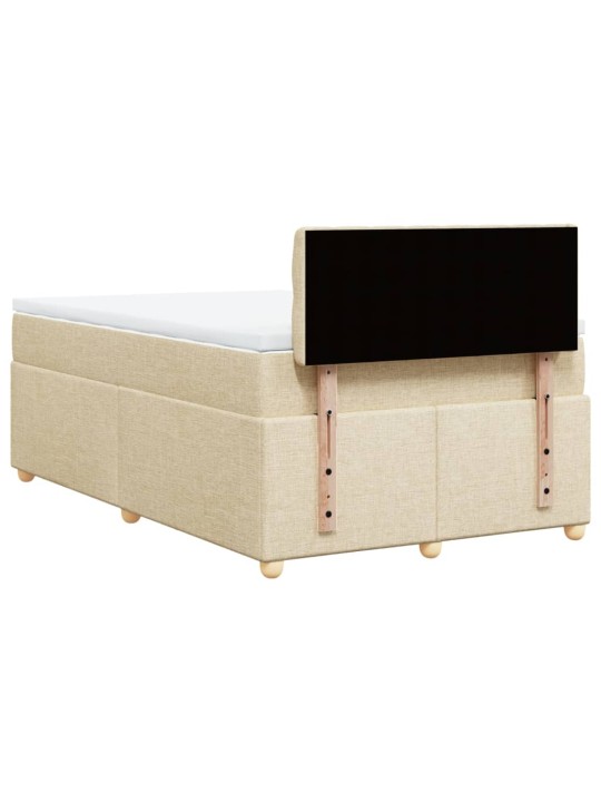 Box spring postel s matrací krémová 120x200 cm textil