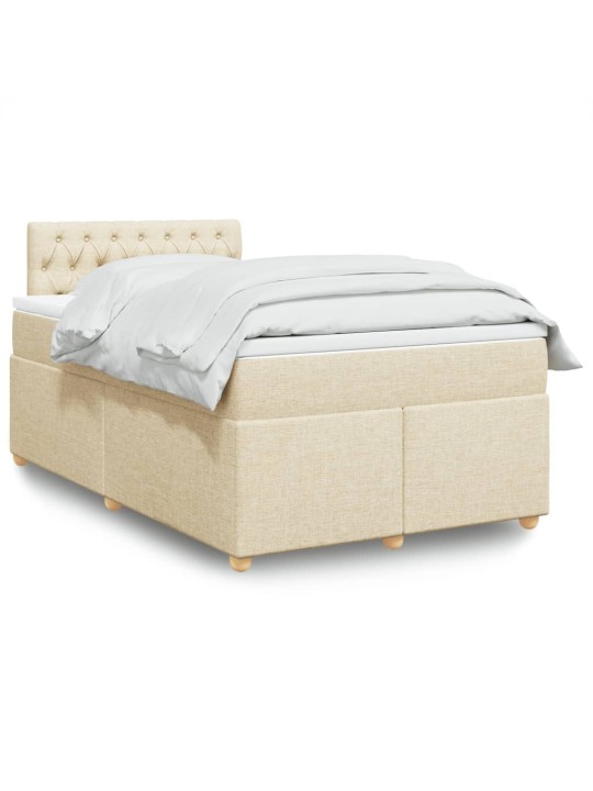 Box spring postel s matrací krémová 120x200 cm textil