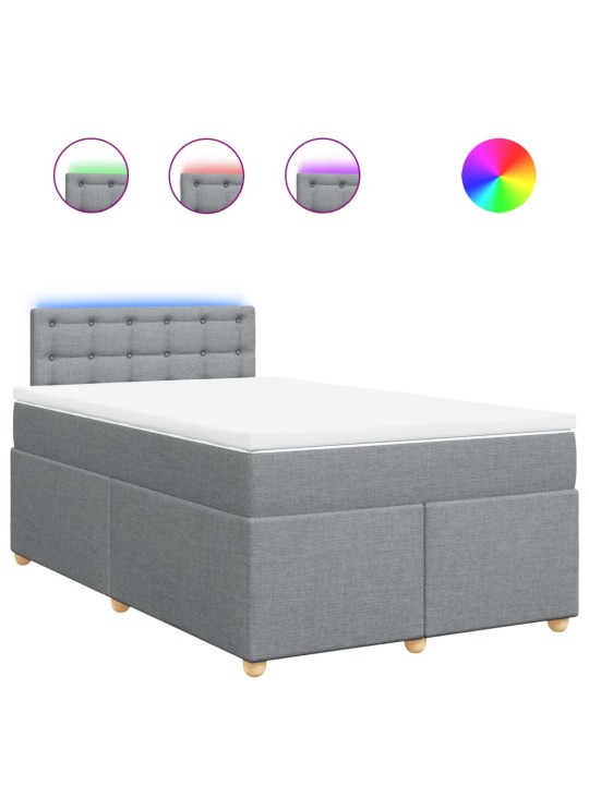 Box spring postel s matrací světle šedá 120 x 200 cm textil
