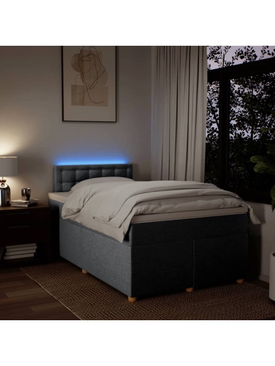 Box spring postel s matrací světle šedá 120 x 200 cm textil